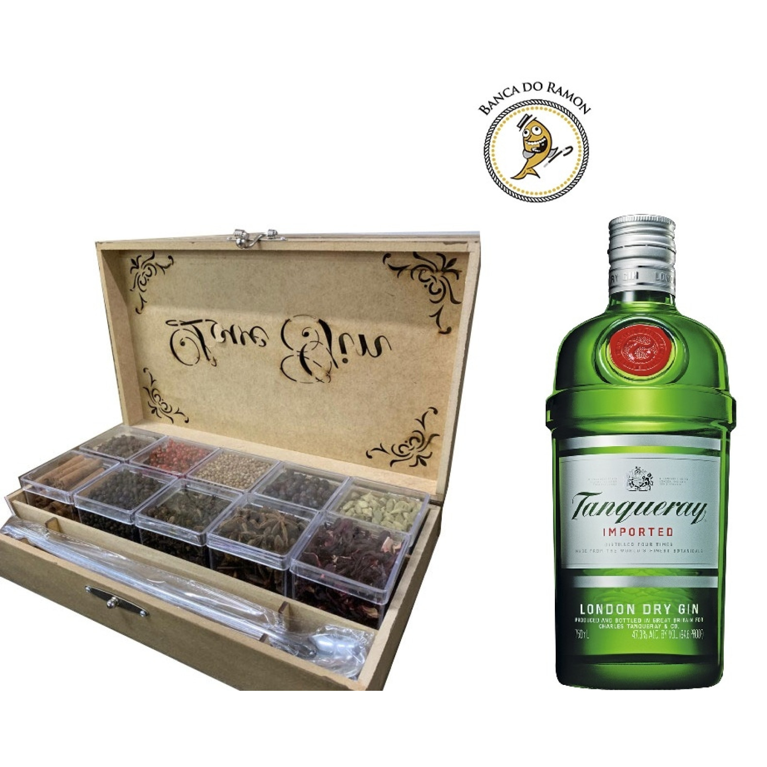 Kit para Gin + 1 Gin Tanqueray (750ml) Banca do Ramon