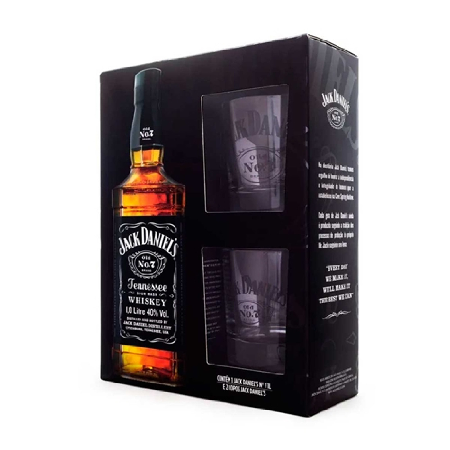 Kit Whisky Jack Daniel S 2 Copos Exclusivos 1l Banca Do Ramon