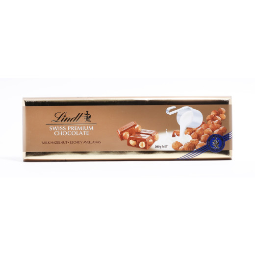 Barra de Chocolate ao Leite Lindt Swiss Premium com Avelã (300g)