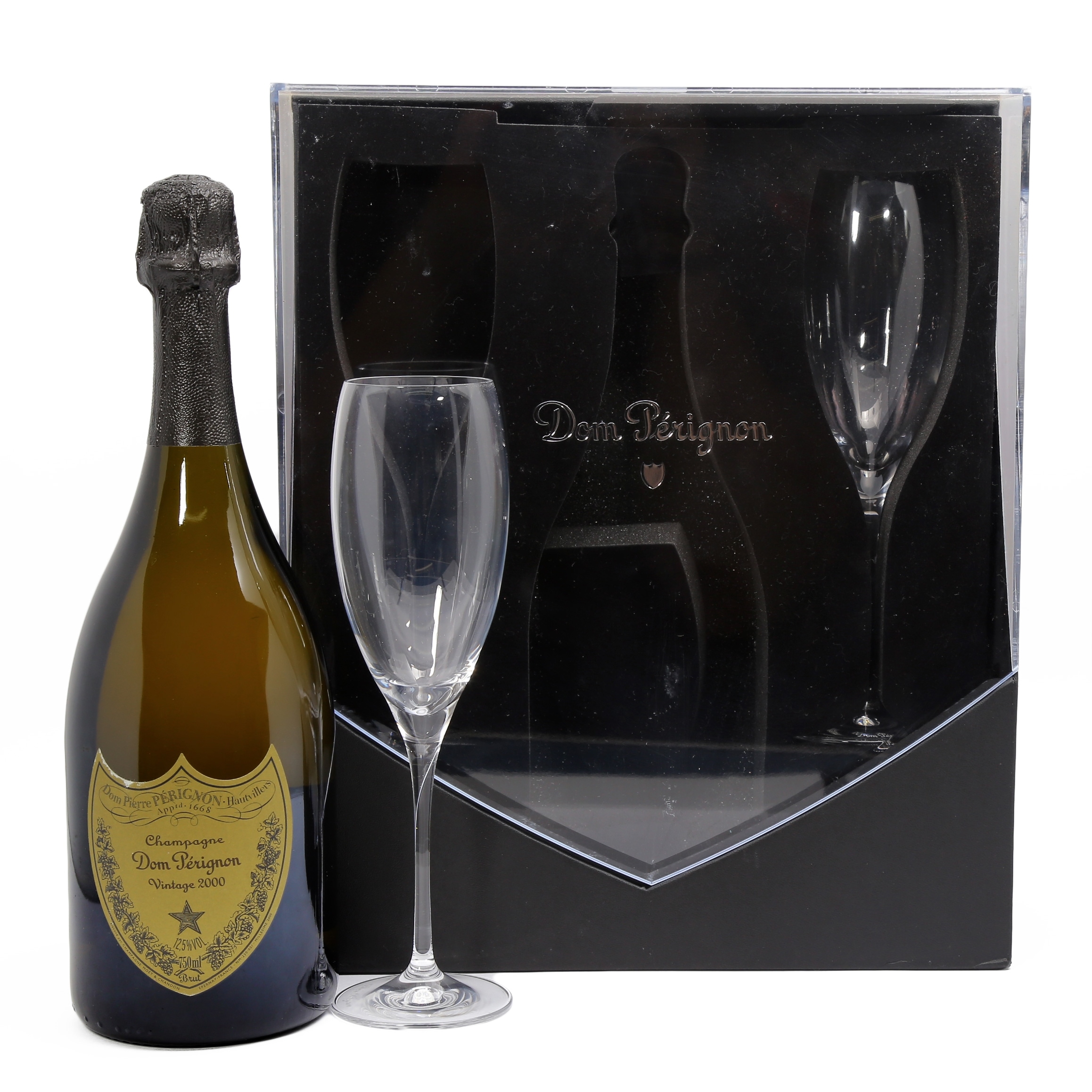 Kit Champagne Dom Perignon Vintage Brut + 2 taças (UN) - Banca do