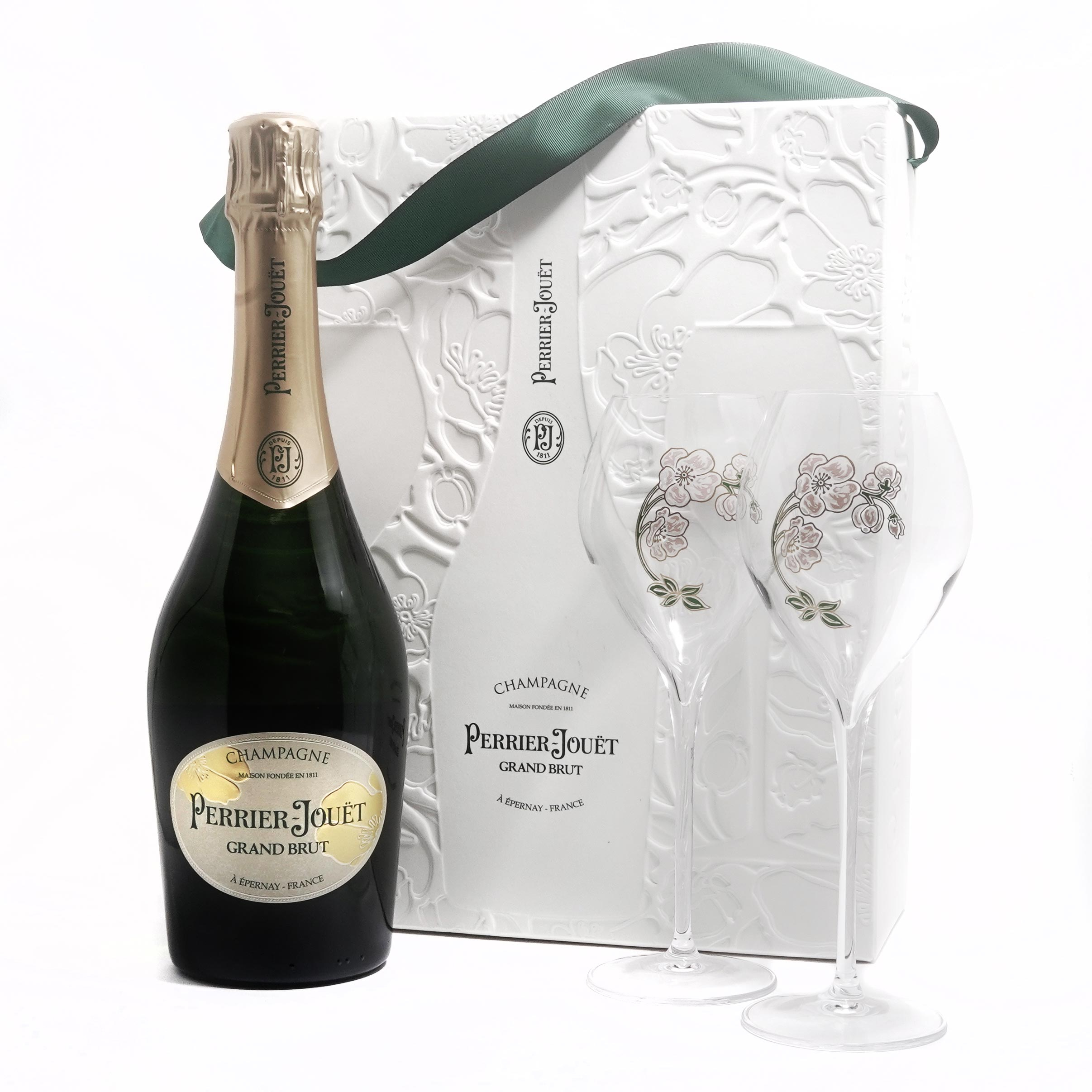 Kit Champagne Perrier-Jouët Brut Com 2 Taças (750ml) - Banca do Ramon