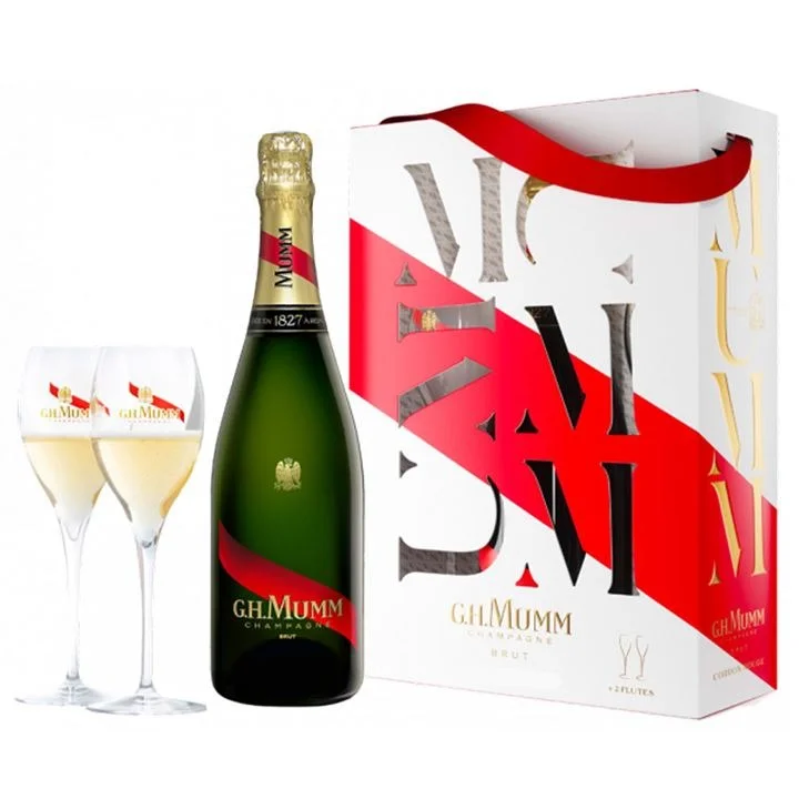 Kit Champagne G.H. Mumm Brut com 2 Taças (750ml) | Banca Do Ramon