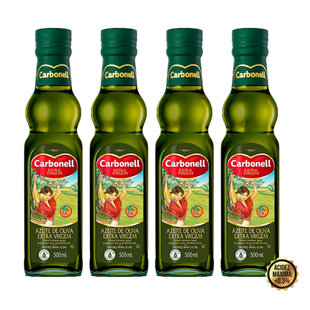 Kit 4 Azeites Carbonell Extra Virgem (500ml)
