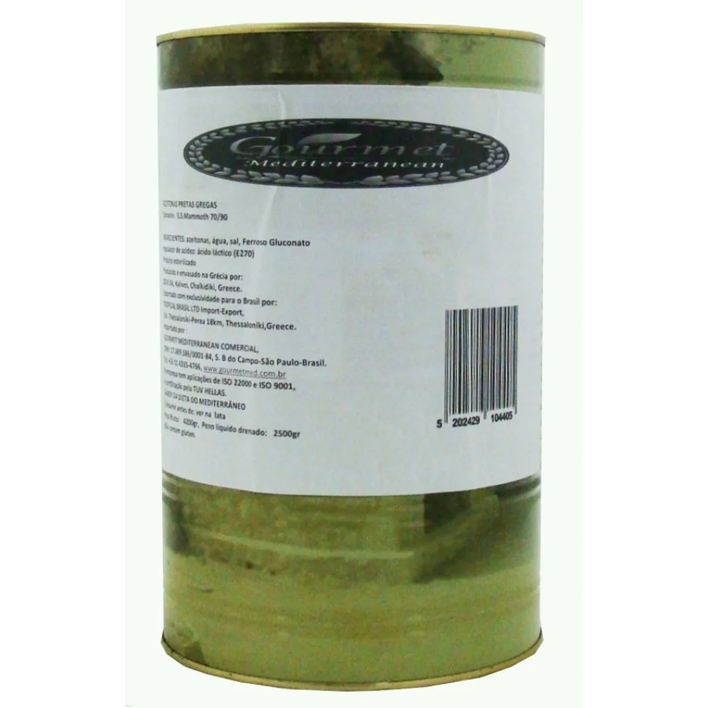 Azeitona Preta Grega Gourmet Mediterranean (4,200Kg)