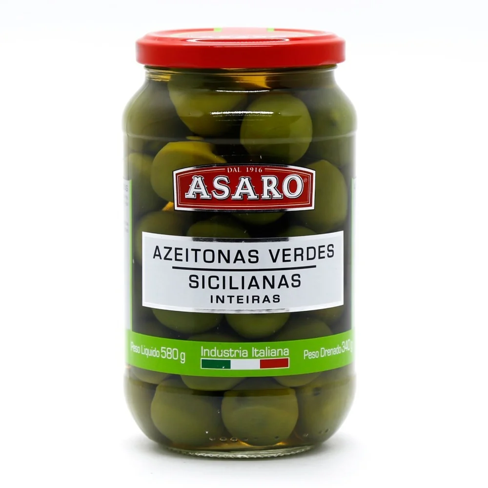 Azeitona Verde Siciliana Inteira Asaro (580g)