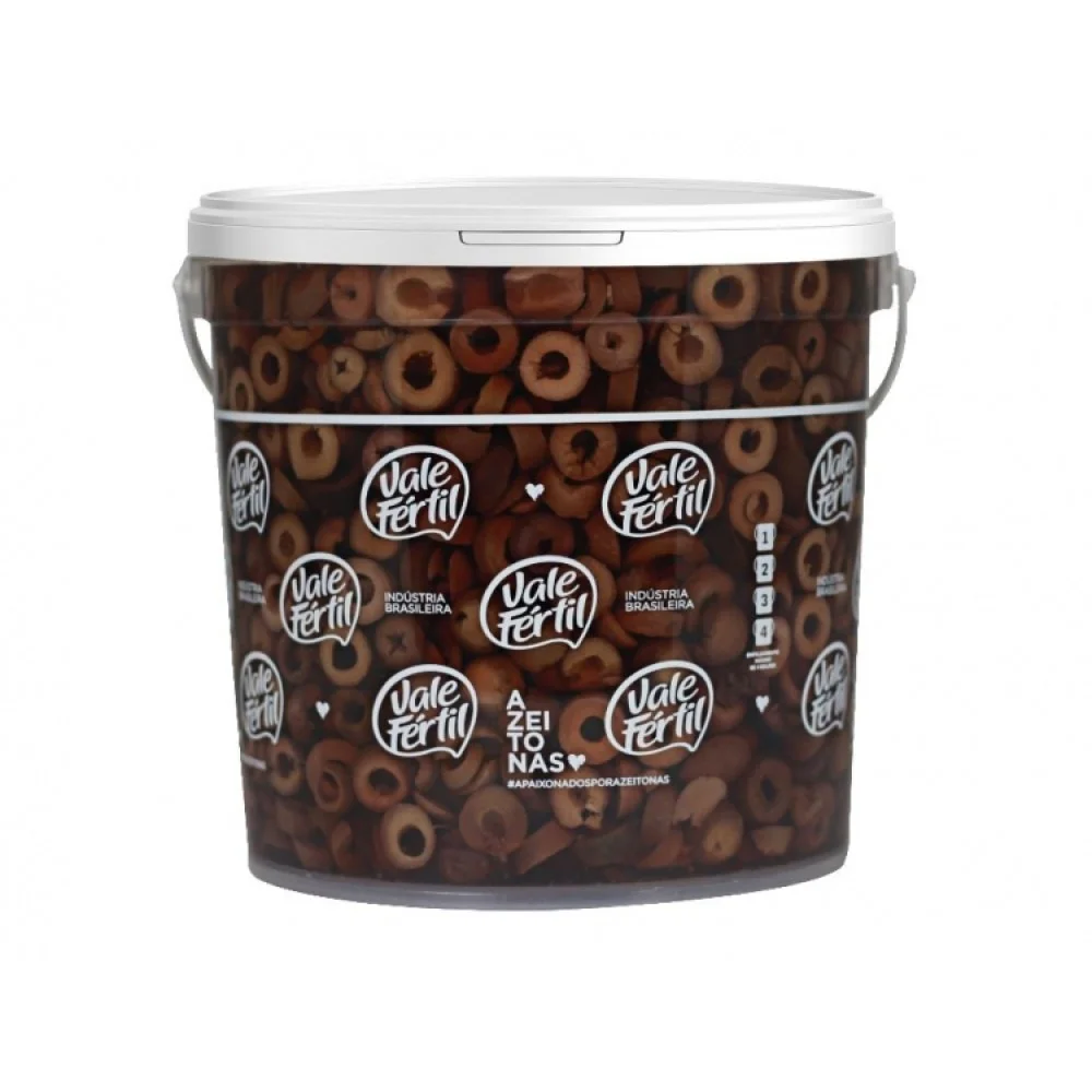 Balde de Azeitona Preta Fatiada Vale Fértil 3,2Kg