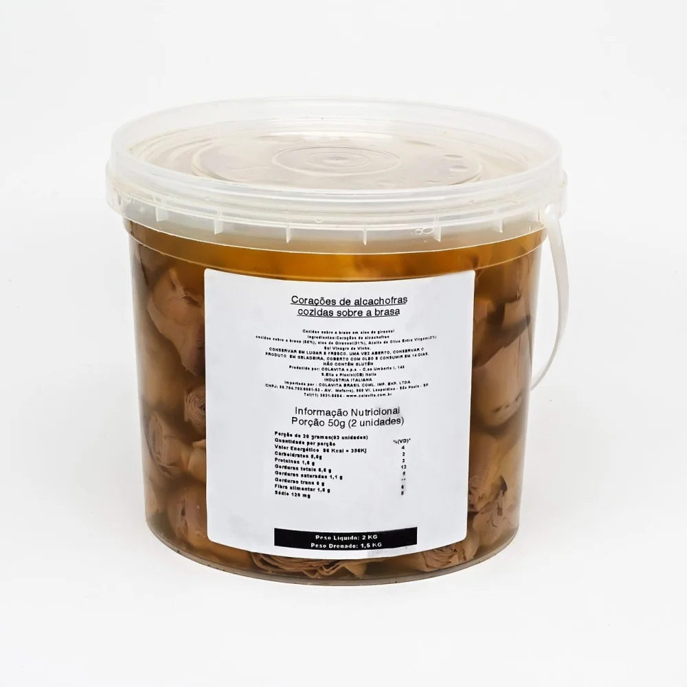 Balde de Corações de Alcachofras Cozidas (2kg)