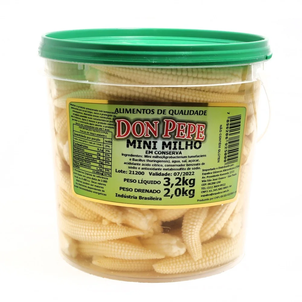 Balde de Mini Milho Don Pepe 3,2Kg