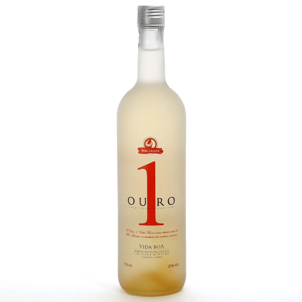 Cachaça Ouro 1 Vida Boa Mel e Limão (750ml)