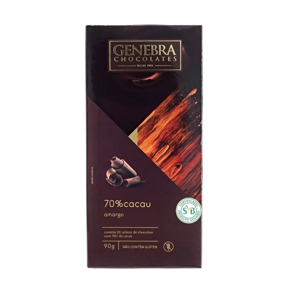 Chocolate Amargo 70% Cacau Genebra (90g)