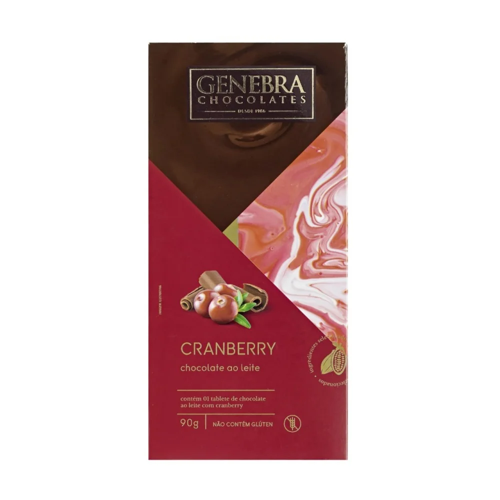 Chocolate ao Leite Cranberry Genebra (90g)