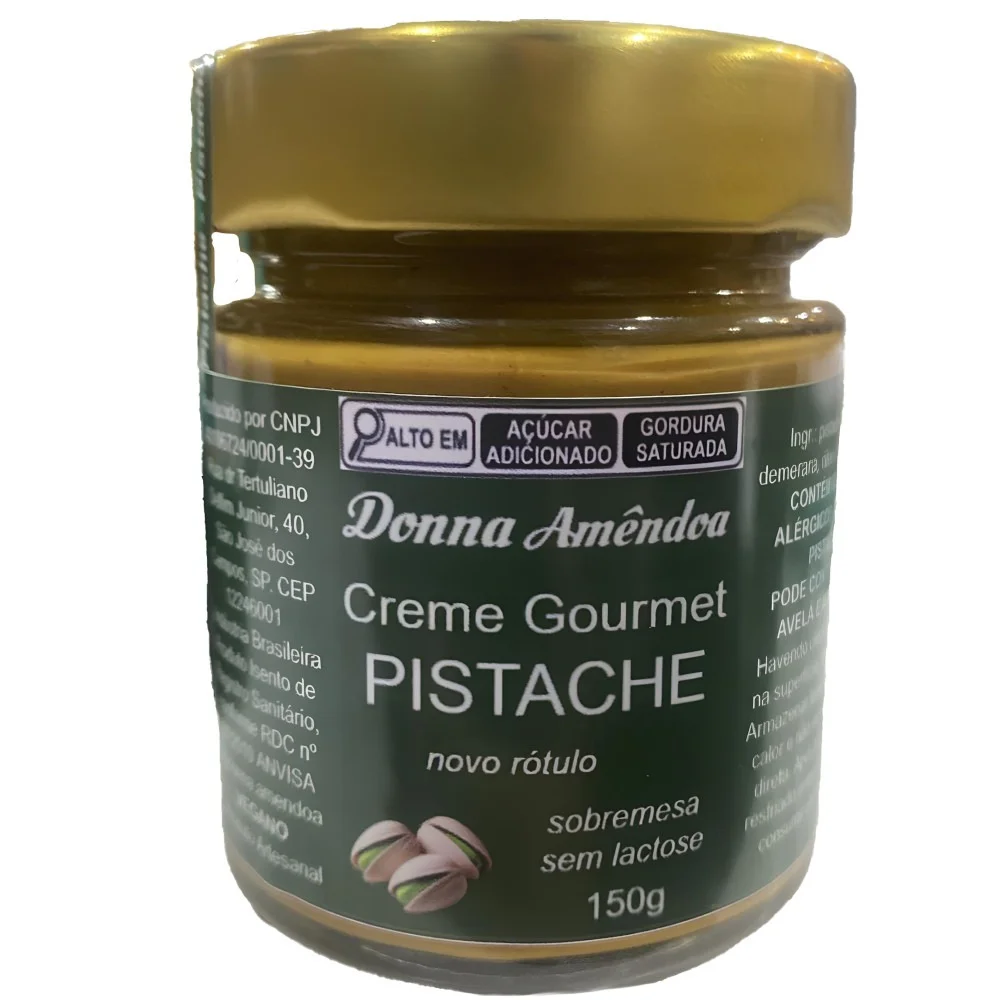 Creme de Pistache Sem Lactose Donna Amêndoa 150g