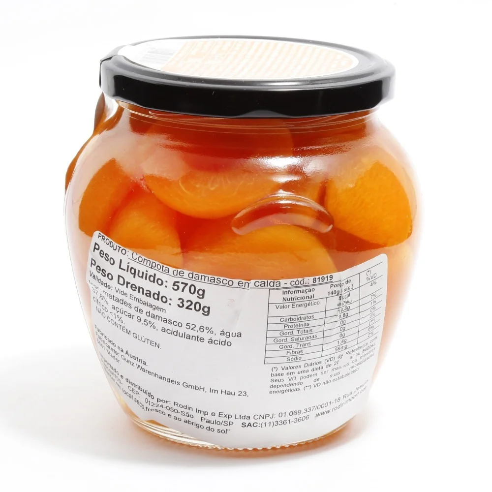 Compota de Damasco em Calda Piacelli 570g