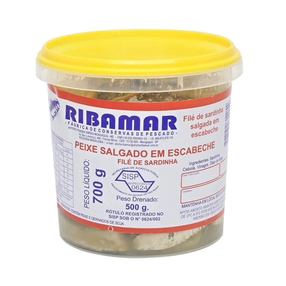 Filé de Sardinha em Escabeche Ribamar 700g