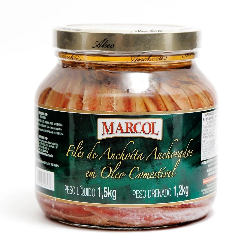 Filé de Anchova Marcol em Óleo Comestível (1,5Kg)