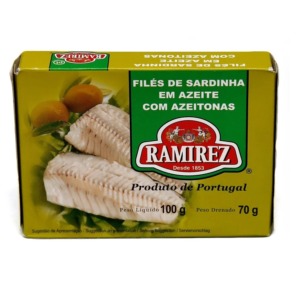 Filés de Sardinha em Azeite com Azeitonas Ramirez 100g