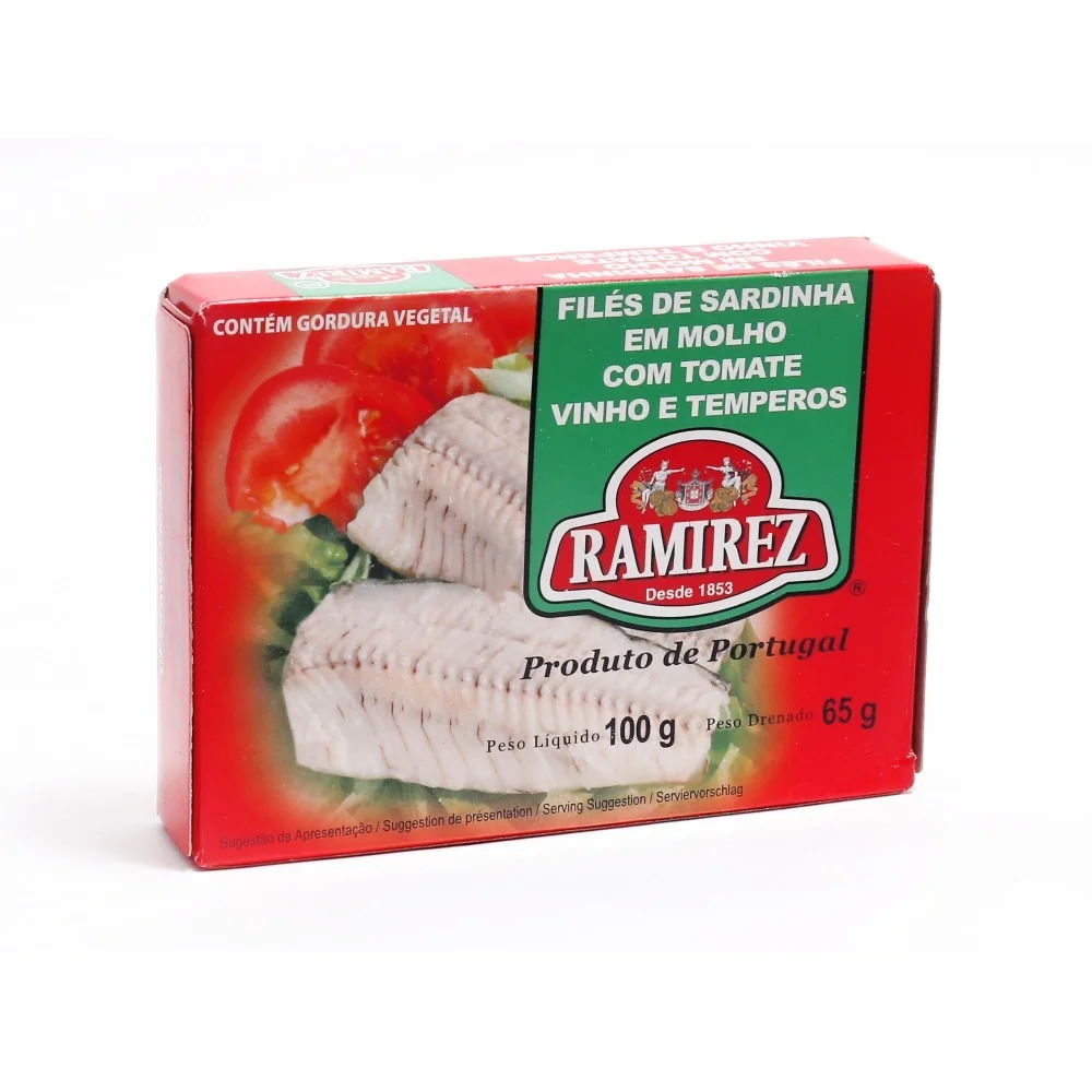 Filés de Sardinha em Molho de Tomate Vinho e Temperos Ramirez 100g