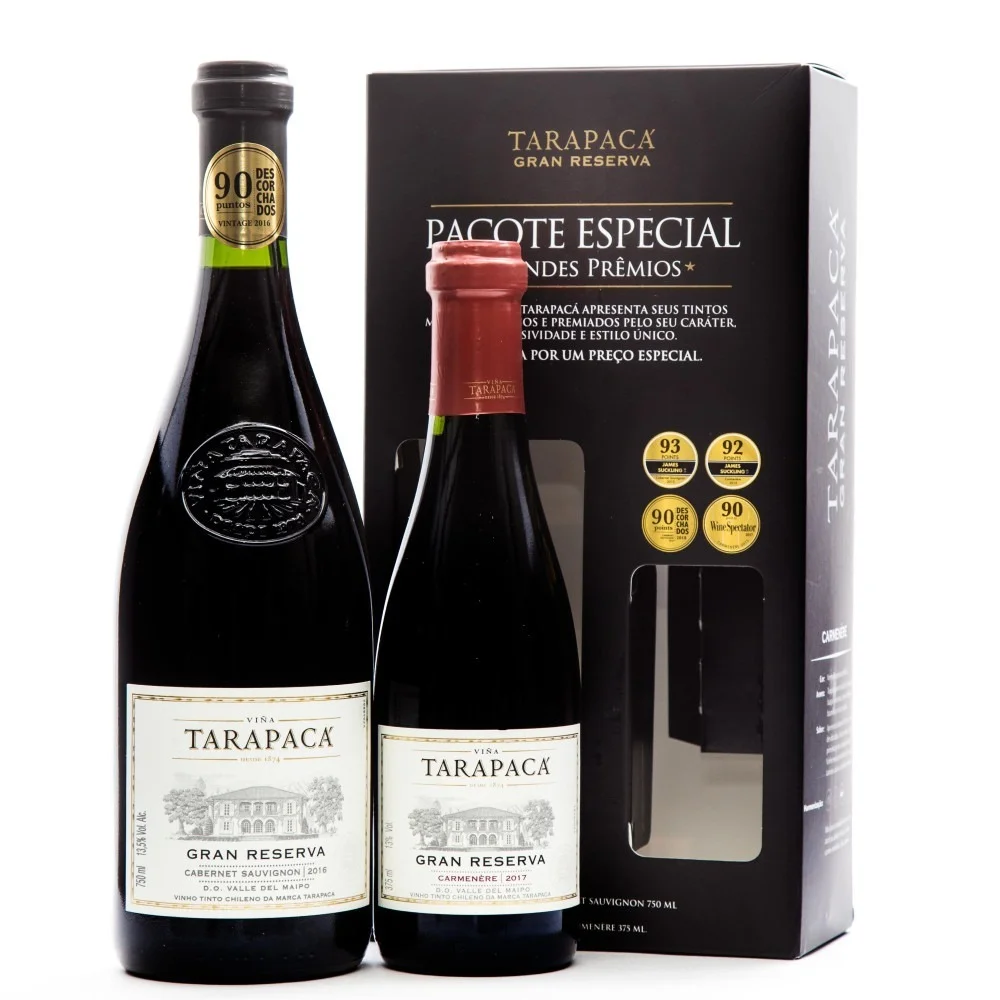 Kit Tarapaca Gran Reserva 1 Cabernet Sauv/ 1 Carmenere (un)