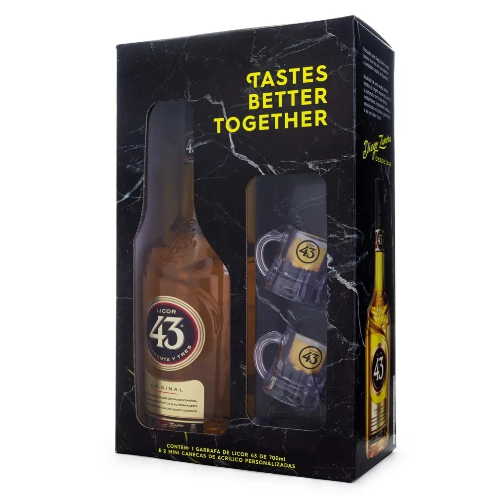 Kit Licor 43 + 2 Mini Canecas de Acrílico (un) 