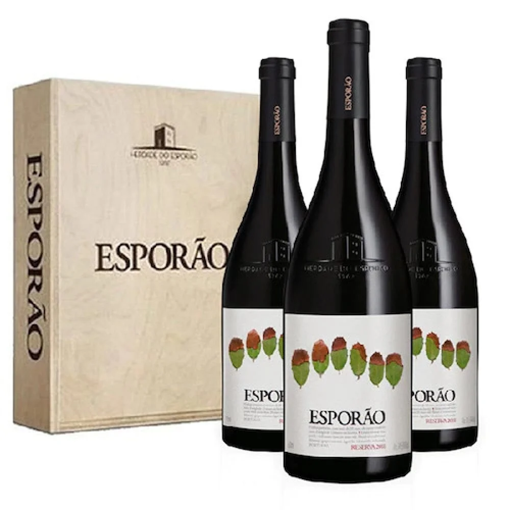 Kit 3 Vinhos Esporão Reserva Tinto 2018 + Abridor Personalizado 750ml