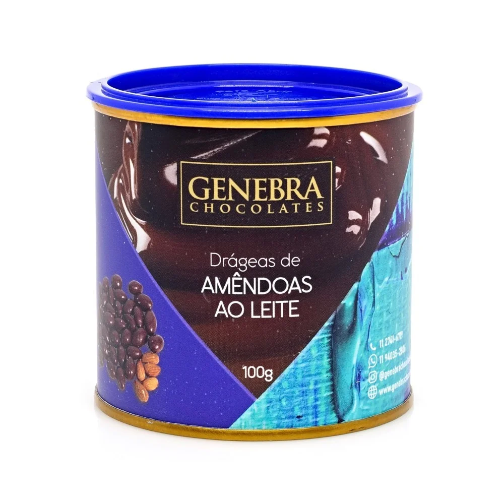Lata Drágeas de Amendoas ao Leite Genebra 100g