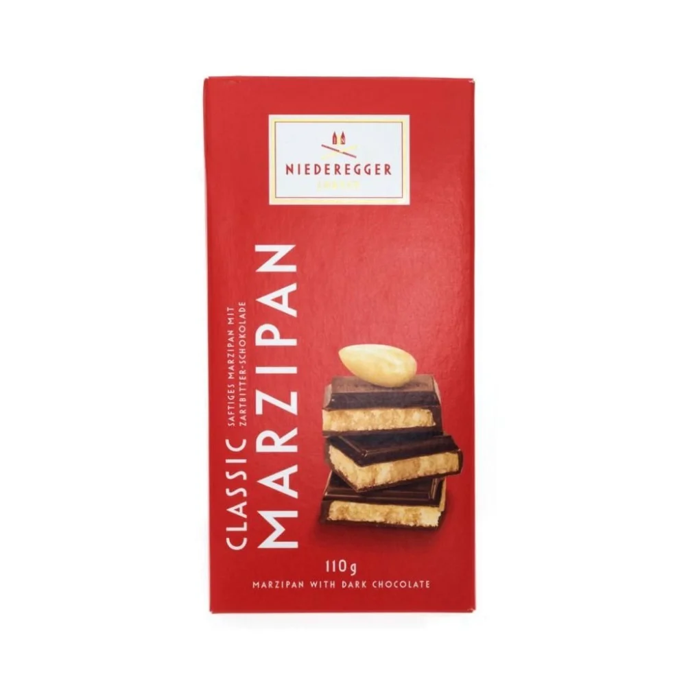 Barra De Chocolate Puro Com Marzipan (VERMELHO) (110g)
