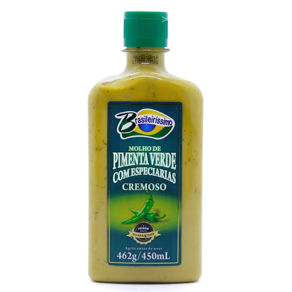 Molho de Pimenta Verde com Especiarias Cremoso Brasileiríssimo 450ml