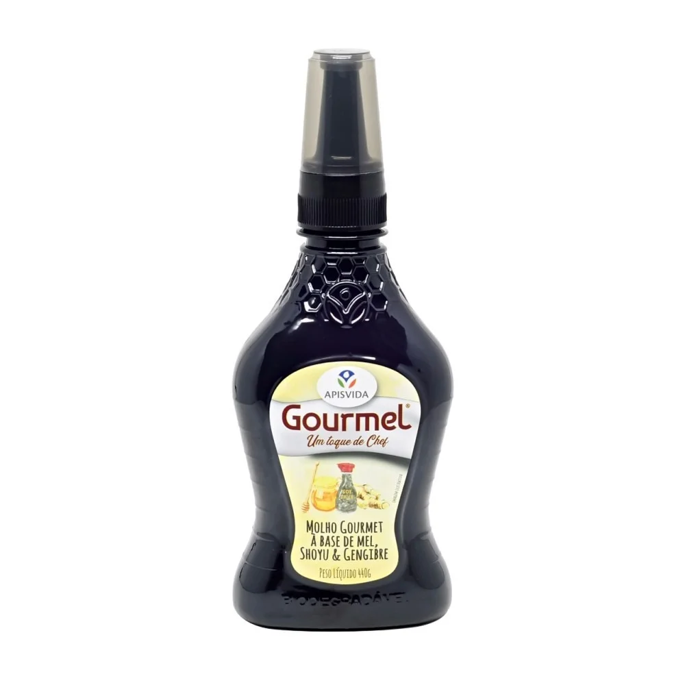 Molho Gourmel a Base de Mel, Shoyu e Gengibre Apisvida (440g)