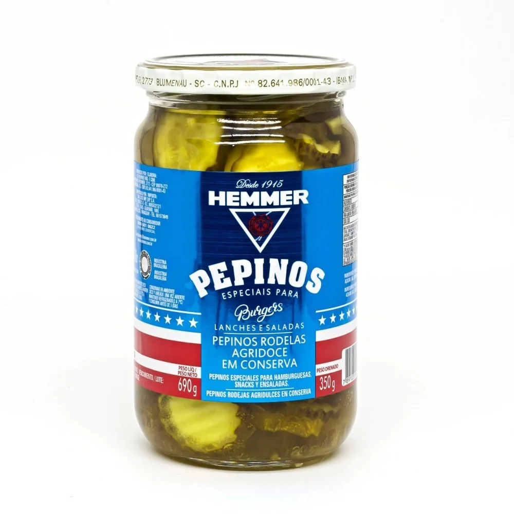 Pepinos em Rodelas Para Burgers Hemmer (800g)