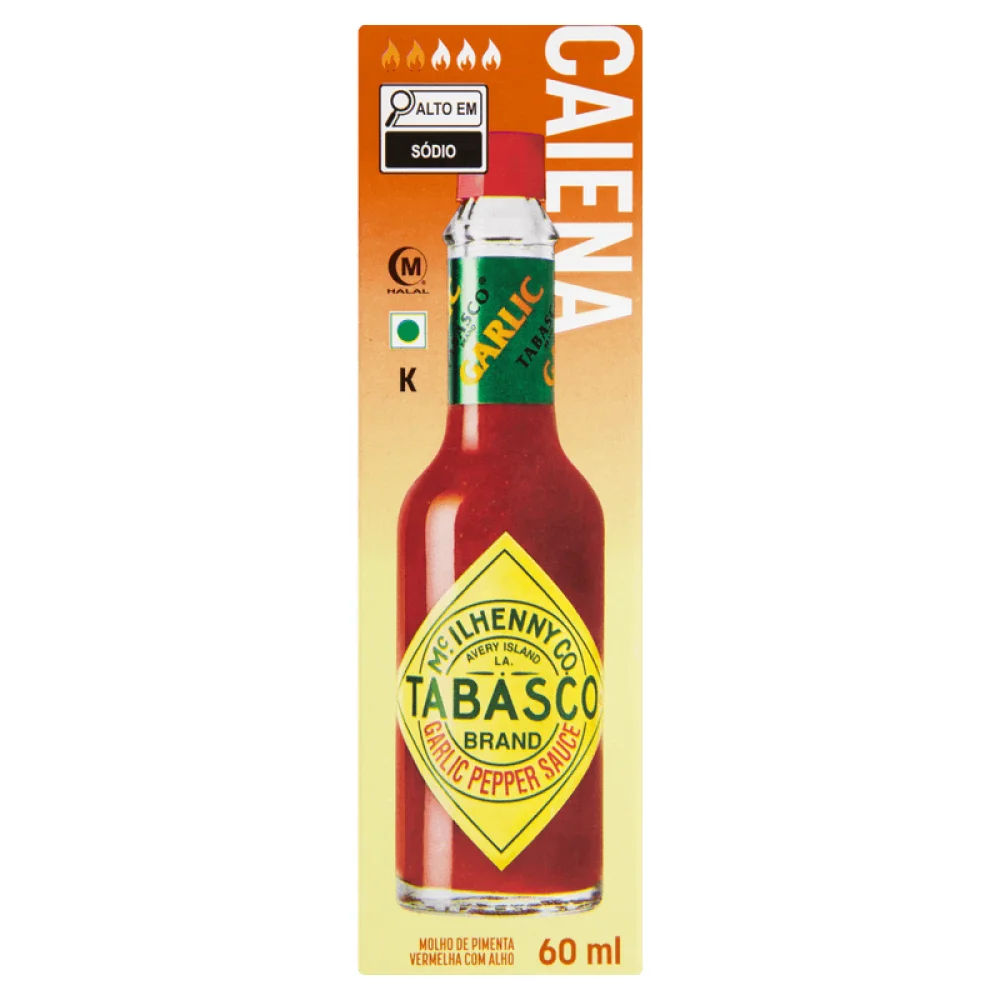 Molho de Pimenta Tabasco Caiena com Alho (60ml)