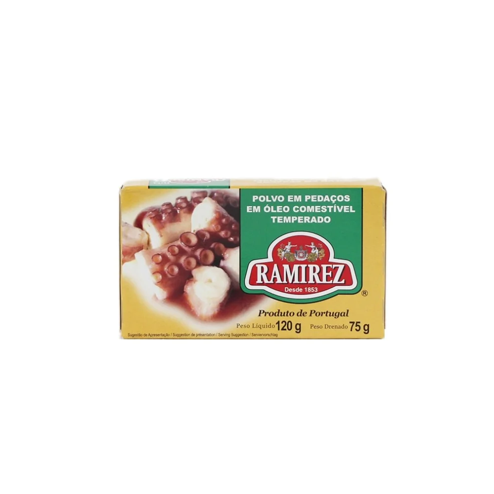 Polvo em Pedaços em Óleo Comestível Temperado Ramirez (75gr)