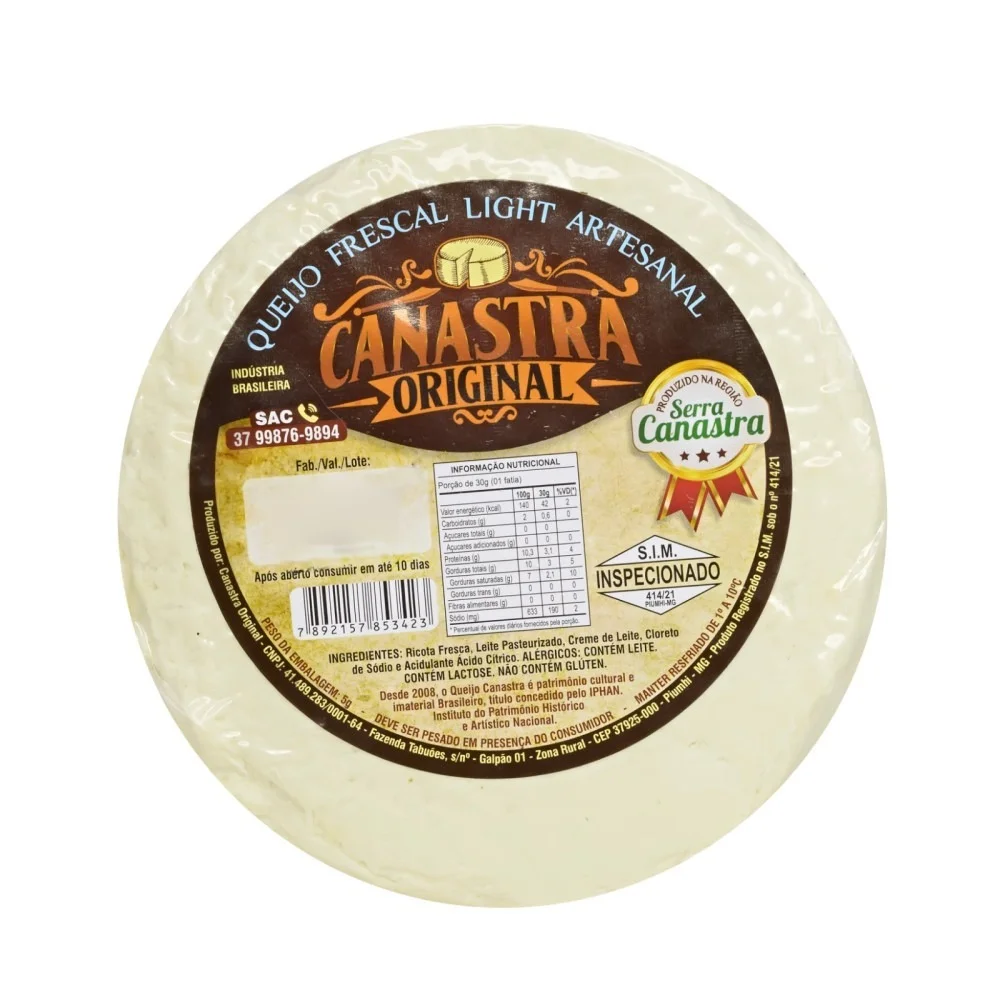 Queijo tipo Serra da Canastra Original Peça Inteira Un