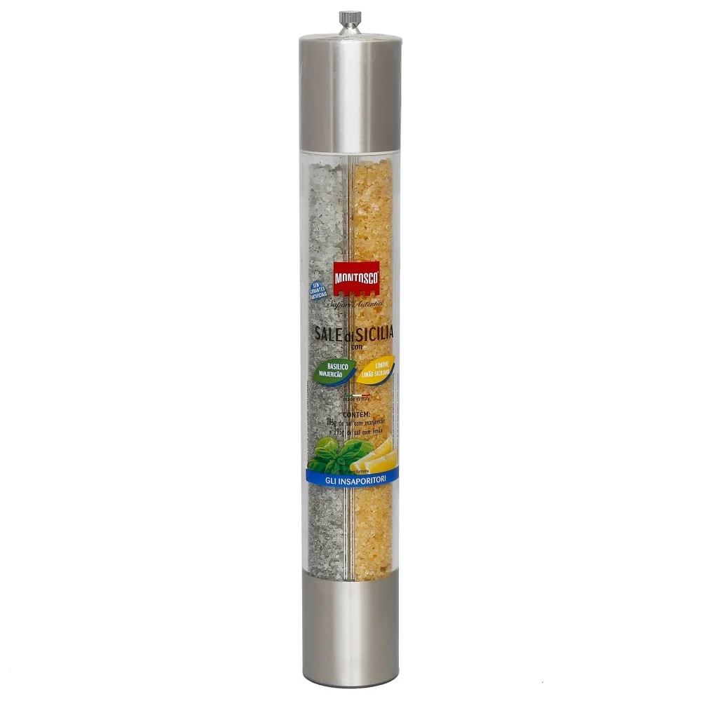 Sal da Sicília Manjericão e Limão Montosco com Moedor (415g)