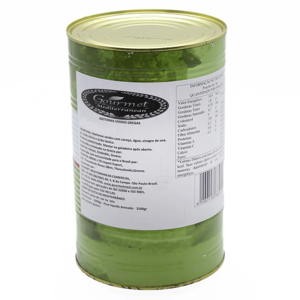 Azeitona Verde Grega com Caroço Gourmet 4,2Kg