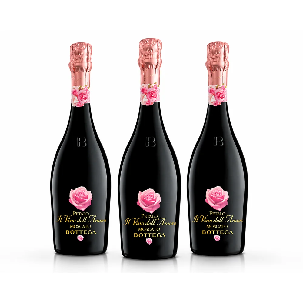 Kit com 3 Espumantes Bottega Petalo IL Vino dell' Amore Moscato 750ml