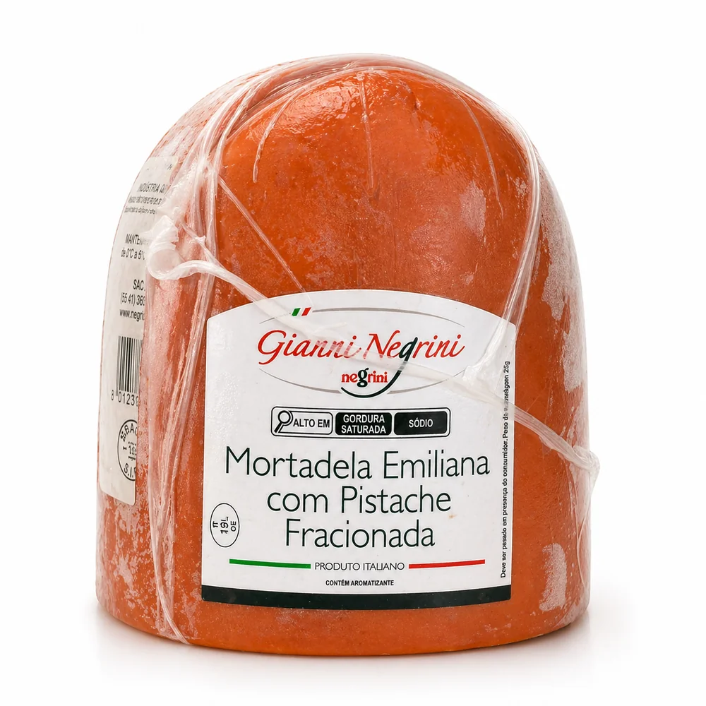 Mortadela com Pistache PEDAÇO Gianni Negrini Aprox. 300g