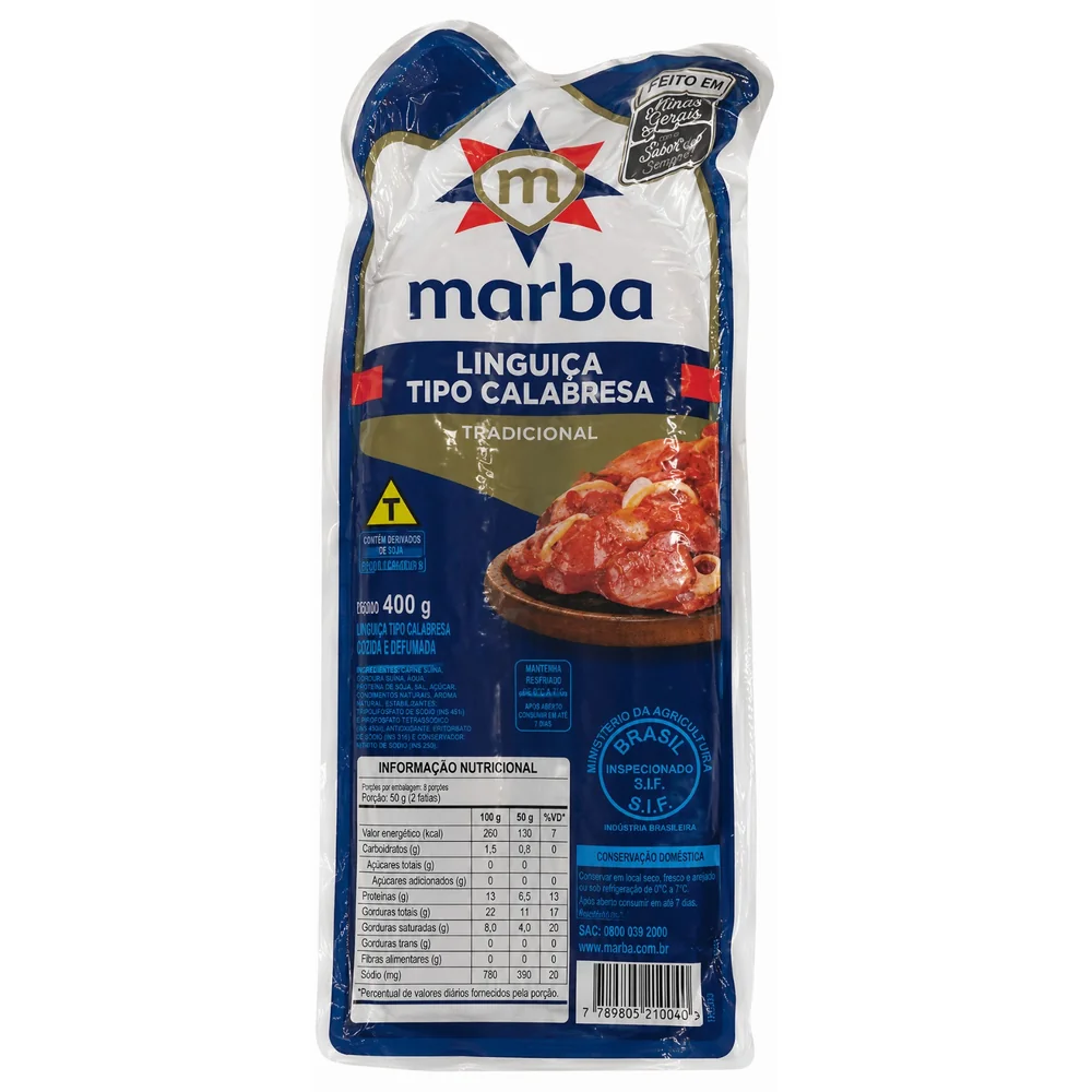 Linguiça tipo Calabresa Marba 400g