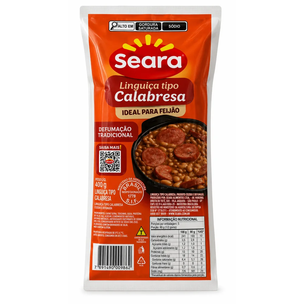 Linguiça Calabresa Seara Aprox. 400g