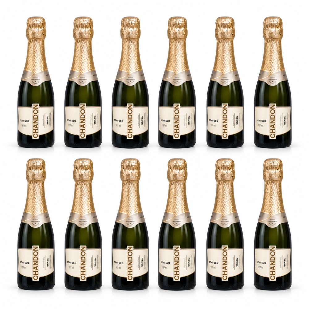 Kit com 12 Espumantes Baby Chandon Demi Sec 187ml