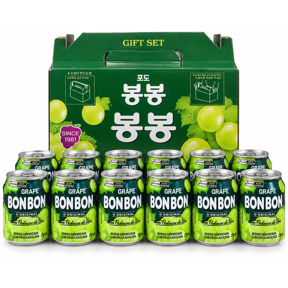 Kit com 12 Sucos de Uva Bonbon com Pedaços 238ml