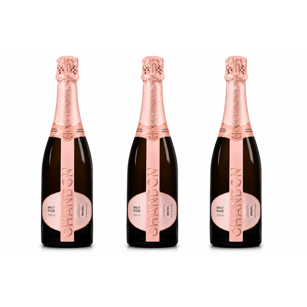 Kit com 3 Espumante Chandon Rosé 750ml