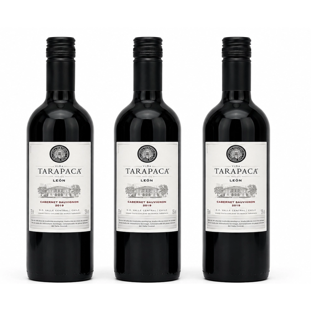Kit com 3 Vinhos Leon Tarapacá Cabernet Sauvignon 375ml