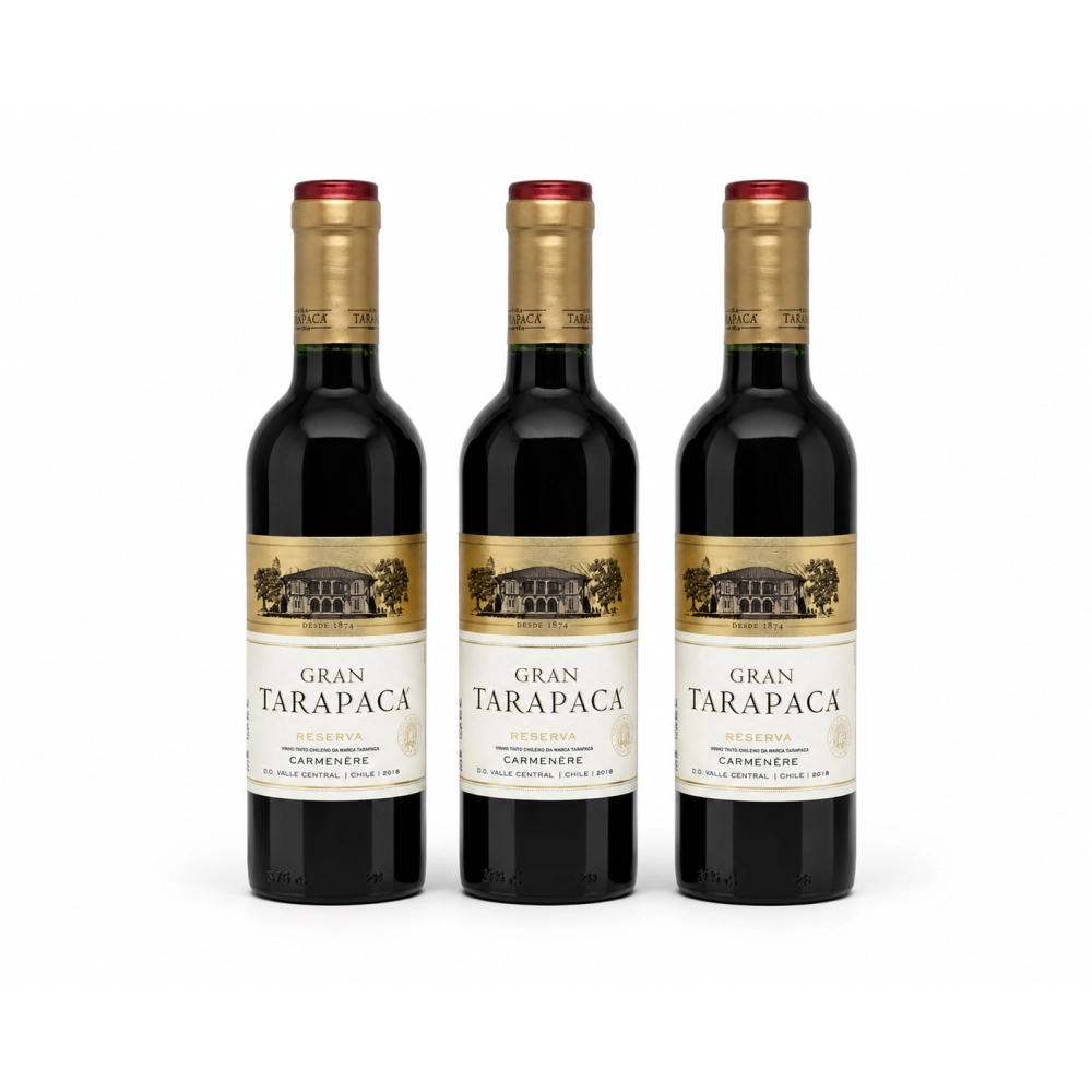 Kit com 3 Vinhos Tarapacá Reserva Carmenere 375ml
