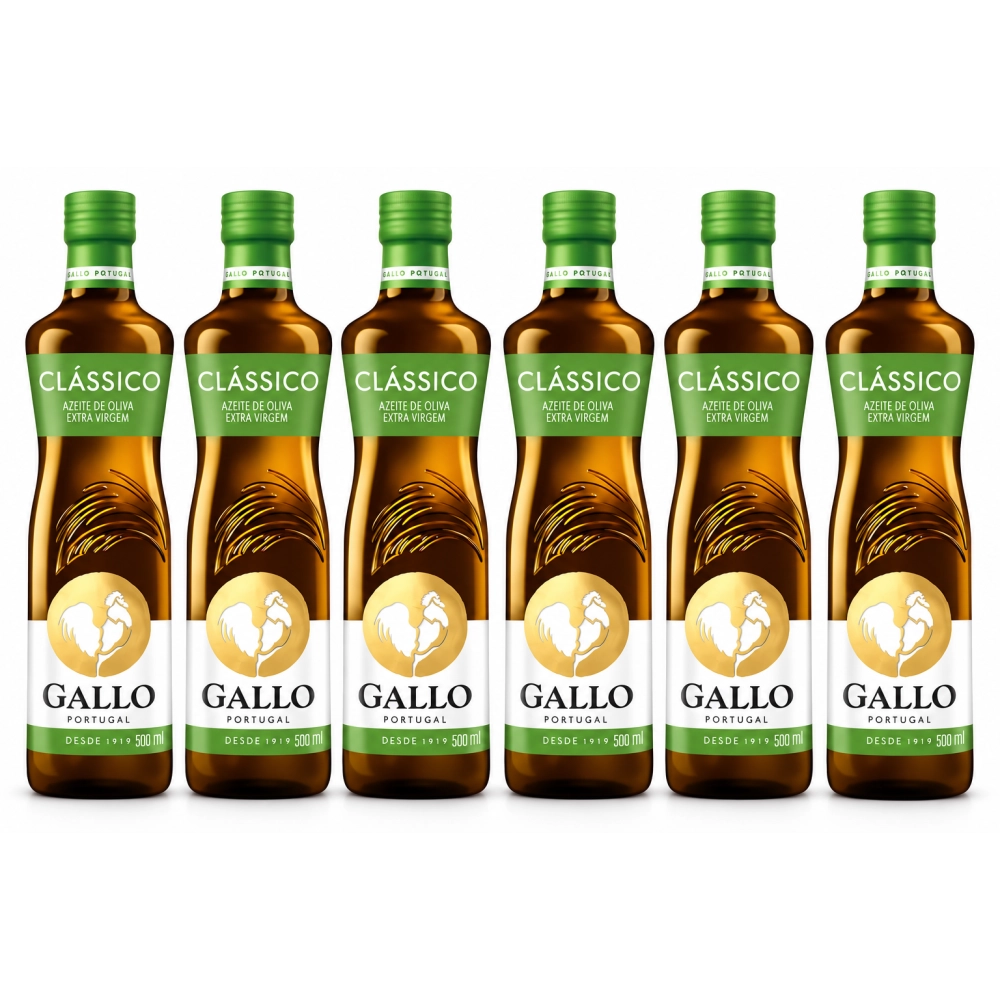 Kit com 6 Azeites Gallo Classico Extra Virgem 500ml