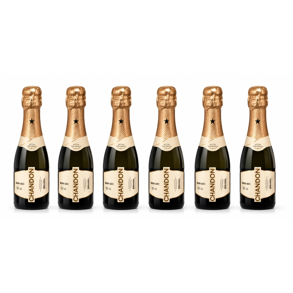 Kit com 6 Espumante Baby Chandon Demi Sec 187ml