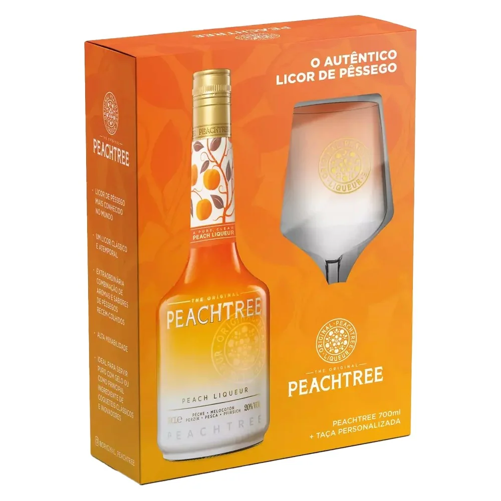 Kit Licor Peachtree 700ml + Taça Exclusiva