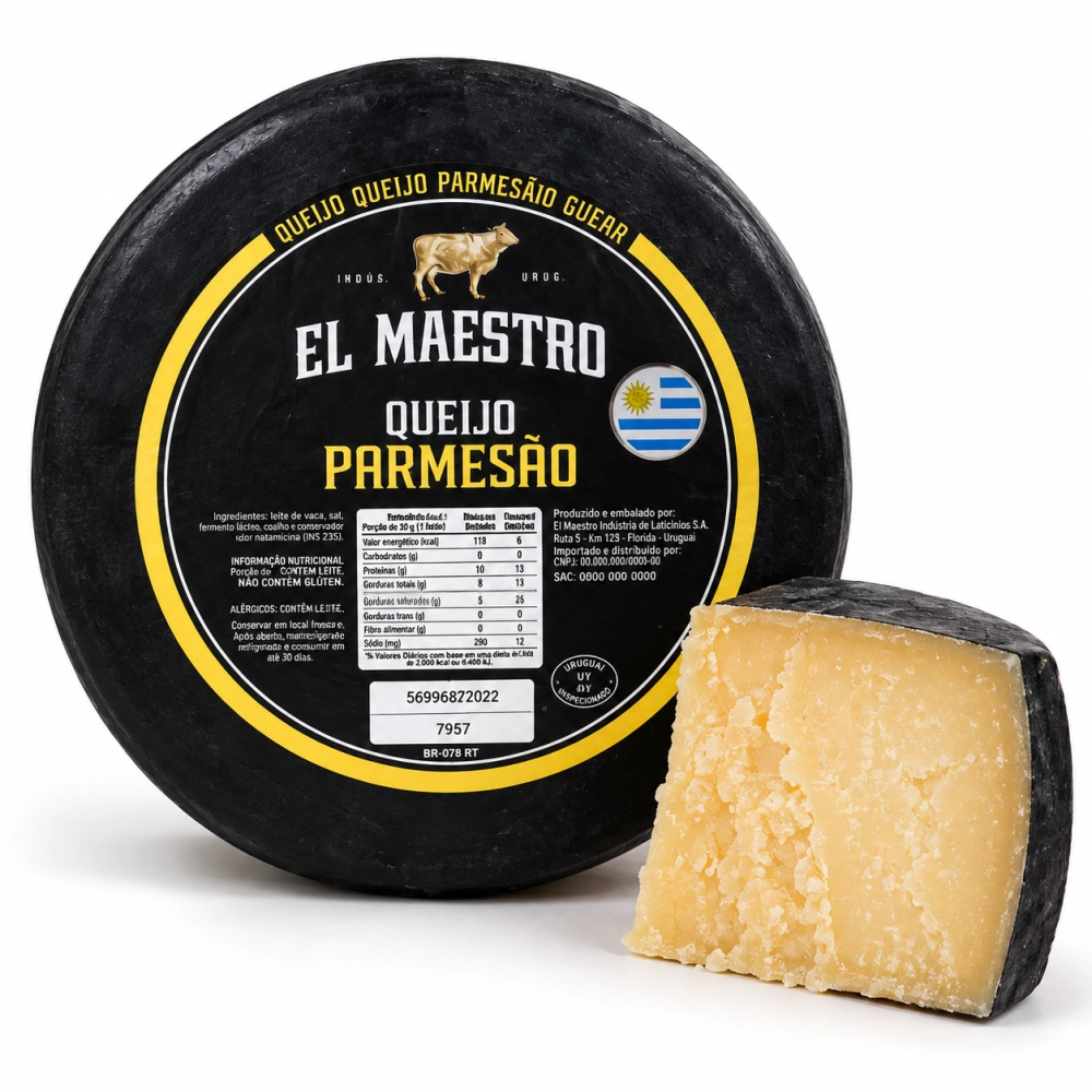Queijo Parmesão URUGUAIO El Maestro Casca Preta 300g