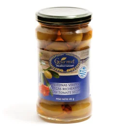 Azeitonas Verdes Recheada com Tomate Seco Gourmet Mediterranean (165g)