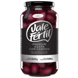 Azeitona Preta Azapa Com Caroço Vale Fértil (820g)