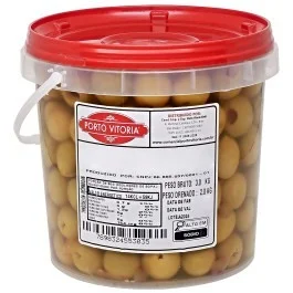 Balde de Azeitona Verde Recheada com Jalapeno Porto Vitoria 3Kg